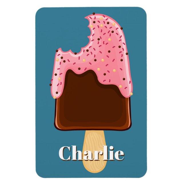Chocolate Popsicle custom name & colour magnet (Vertical)