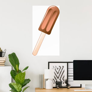 Chocolate Popsicle Ice Cream Bar Poster