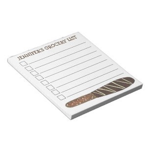 Chocolate Pretzel Stick Grocery Shopping List Notepad