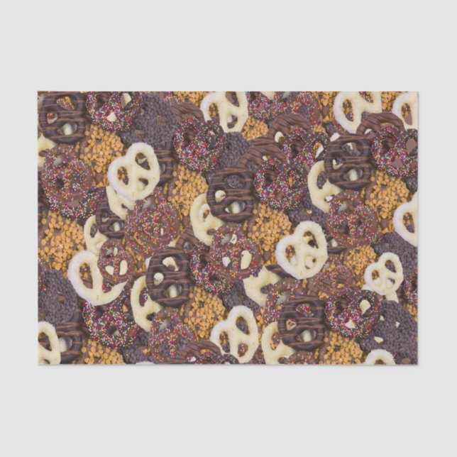 Chocolate Pretzels Pattern Tissue Paper (Front)