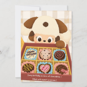 Chocolate Puppy Blank Card Personalized Cute Pup
