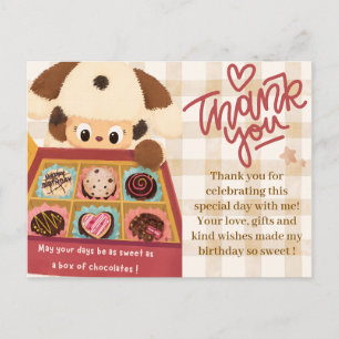 Chocolate Puppy Thank You Card Cute birthday