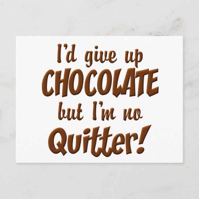 Chocolate Quitter Postcard (Front)