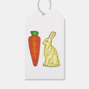 Chocolate Rabbit Bunny Carrot Happy Easter Gift Tags