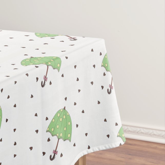 Chocolate Rain Sweet Baby Bridal Shower Umbrella Tablecloth (In Situ)