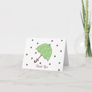 Chocolate Rain Umbrella Raindrops Thank You Notes