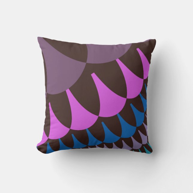 Chocolate Raspberry Scales Cushion (Front)