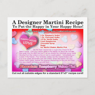 Chocolate Raspberry Valentine Martini Postcard