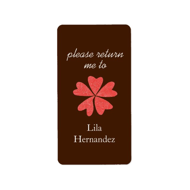 Chocolate & red bookplates label (Front)