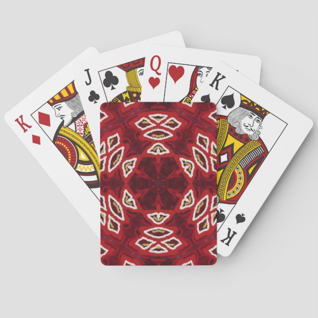 chocolate red white gold mandala playing cards (Back)