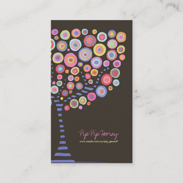 Chocolate Retro Circle Tree Online Store Card (Front)