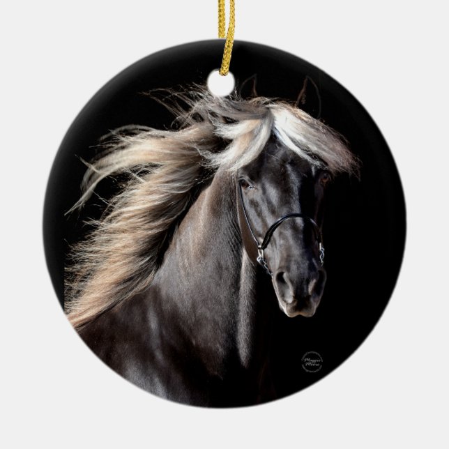 Chocolate Rocky Mountain Horse Ceramic Tree Decoration (Front)