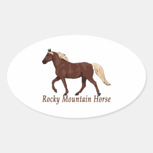 Chocolate Rocky Mountain Horse Oval Sticker