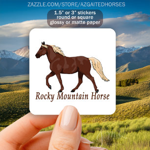 Chocolate Rocky Mountain Horse Square Sticker