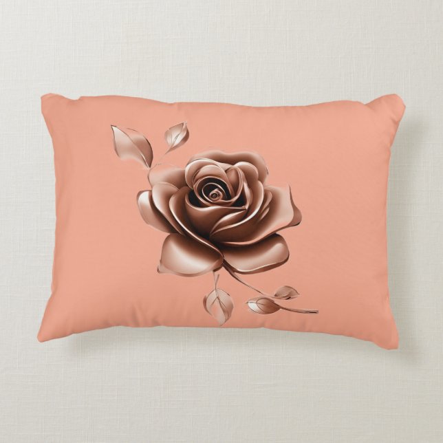 Chocolate Rose Glaze AI art  Decorative Cushion (Back)