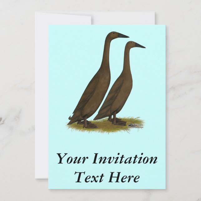 Chocolate Runner Ducks Invitation (Front)