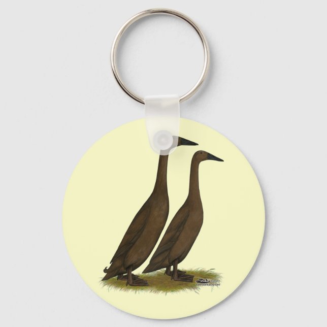 Chocolate Runner Ducks Key Ring (Front)