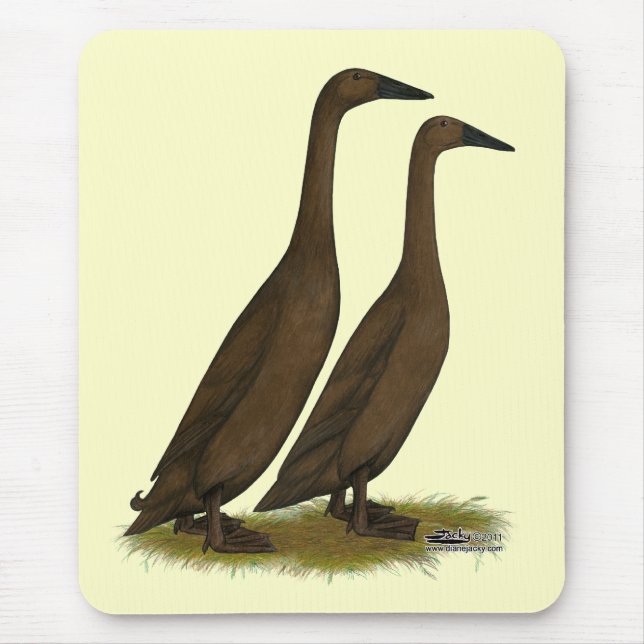 Chocolate Runner Ducks Mouse Mat (Front)