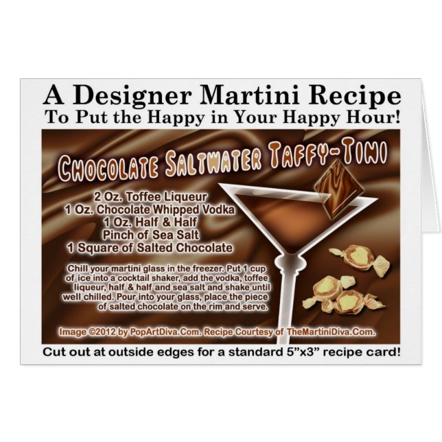 Chocolate Saltwater Taffy Martini Recipe Card (Front Horizontal)