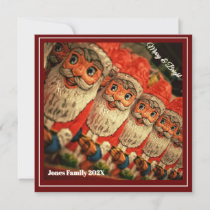 Chocolate Santa Custom Script Christmas Greeting Holiday Card