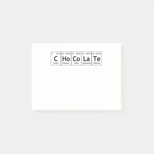 CHoCoLaTe Science Periodic Table Words Elements Post-it Notes (Front)