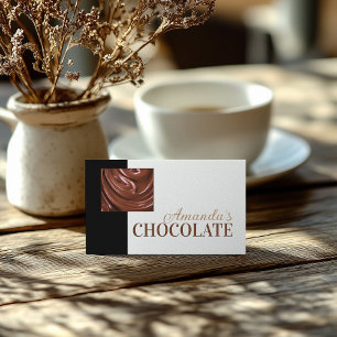 Chocolate Shop Chocolatier Black White Sweets Card