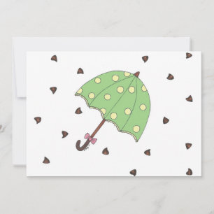 Chocolate Showers Candy Raindrops Umbrella Card