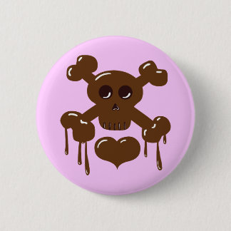 Chocolate Skull and Crossbones 6 Cm Round Badge