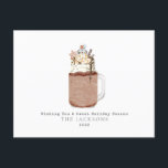 Chocolate Snowman Milkshake Sweet Christmas Holiday Postcard<br><div class="desc">Illustration of a chocolate mason jar milkshake topped with whipped cream,  hot fudge,  caramel,  chocolate chips,  sprinkles,  snowflake Christmas cookie,  and marshmallow snowman.</div>