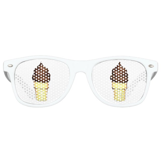 Chocolate Soft Serve Carnival Ice Cream Cone Retro Sunglasses (Front)