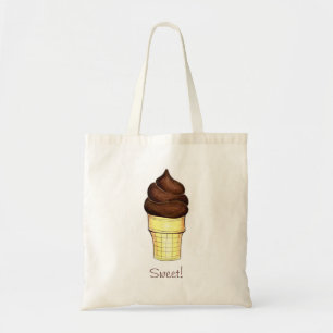 Chocolate Soft Serve Ice Cream Cone Sweet Tote