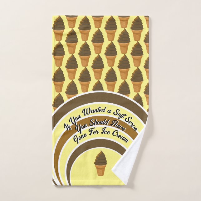 Chocolate Soft Serve Pickleball Sweet Brown Yellow Hand Towel (Hand Towel)