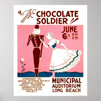 Chocolate Soldier Play 1936 WPA Poster