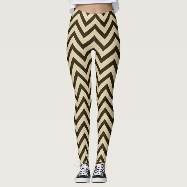 Chocolate Spice Moods Chevrons Leggings (Front)