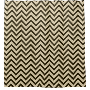 Chocolate Spice Moods Chevrons Shower Curtain