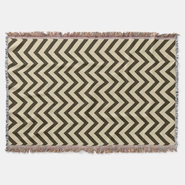 Chocolate Spice Moods Chevrons Throw Blanket (Front)