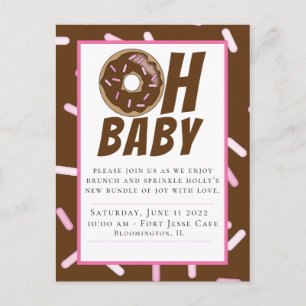 Chocolate Sprinkle Baby Shower Postcard Invitation