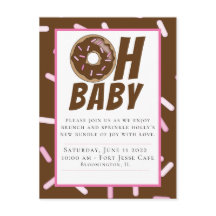 Chocolate Sprinkle Baby Shower Postcard Invitation