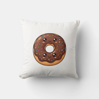 Chocolate Sprinkle Donut Kawaii Cushion Pillow