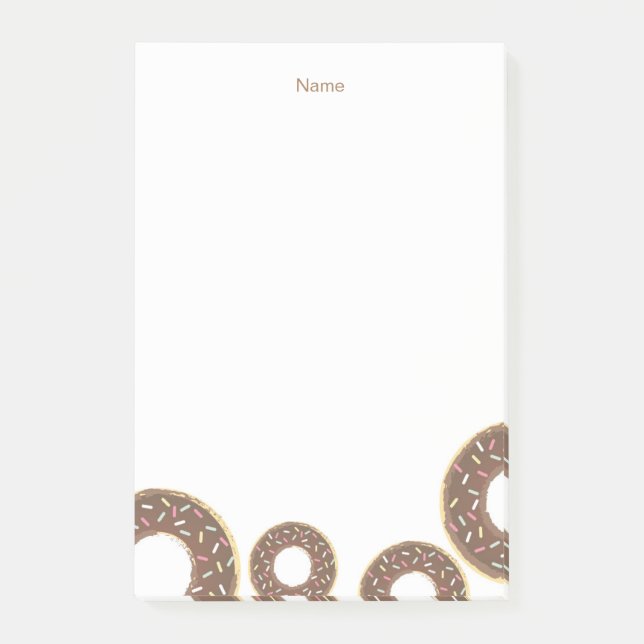 Chocolate Sprinkle Doughnut Post it Notes (Front)