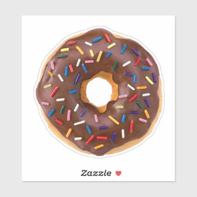  Chocolate Sprinkle Doughnut Vinyl Sticker (Sheet)