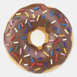 Chocolate Sprinkles Doughnut Classic Round Sticker