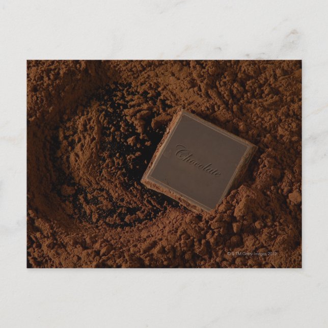 Chocolate Square in Chocolate Powder Postcard (Front)