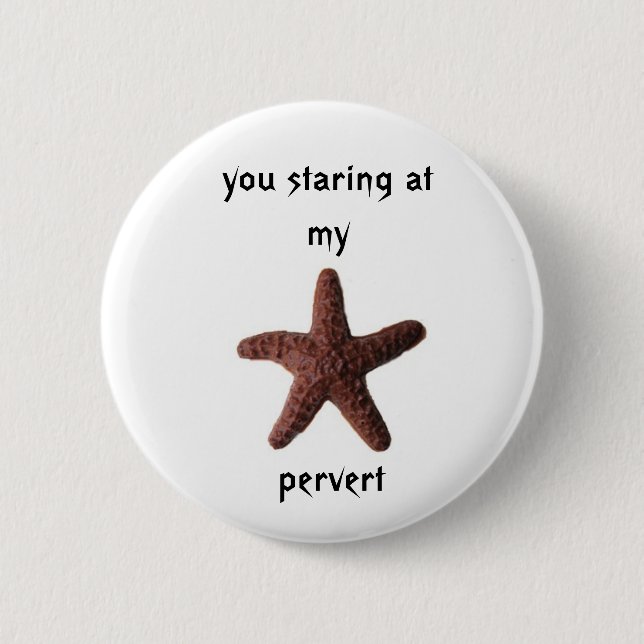 chocolate starfish 6 cm round badge (Front)