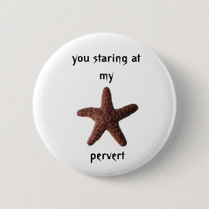 chocolate starfish 6 cm round badge