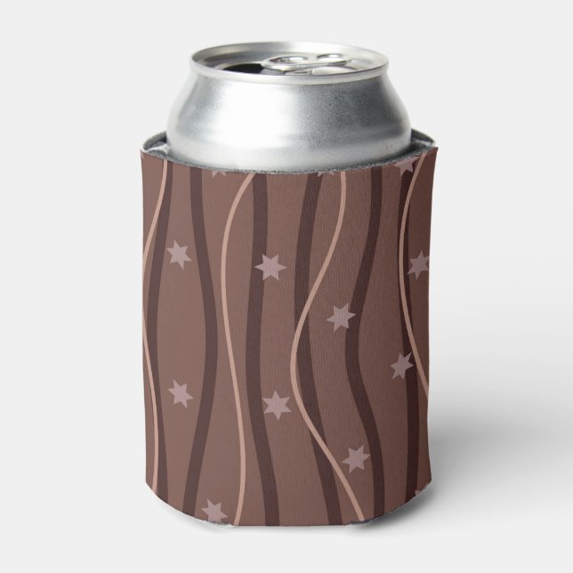 Chocolate Stars and Striped Pattern Can Cooler (Can Front)