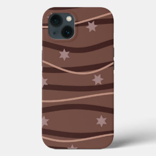 Chocolate Stars and Striped Pattern iPhone 13 Case