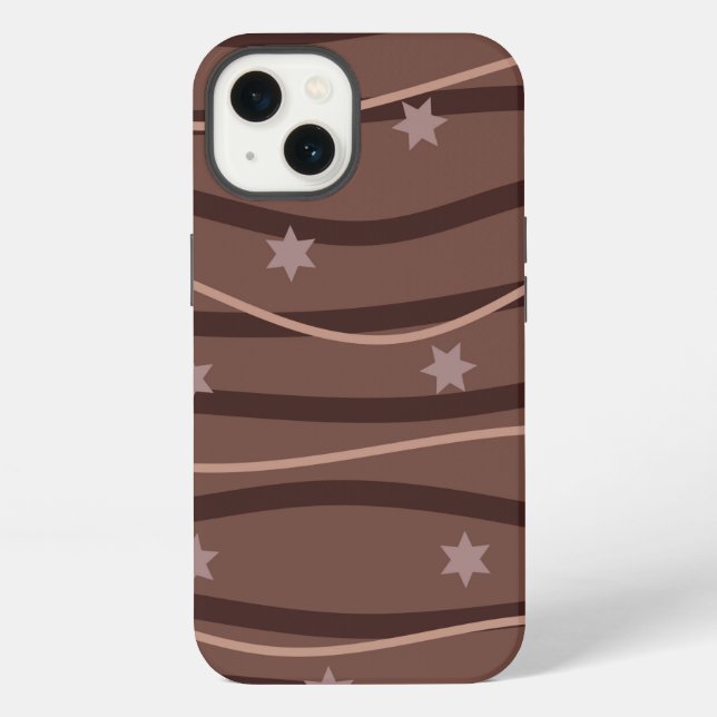 Chocolate Stars and Striped Pattern iPhone Case (Back)