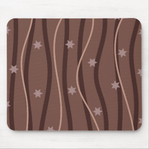 Chocolate Stars and Striped Pattern Mouse Mat