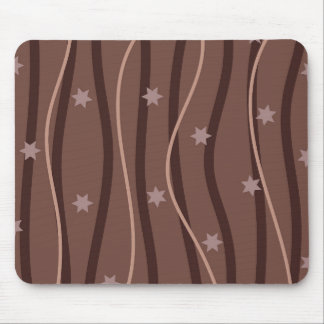 Chocolate Stars and Striped Pattern Mouse Mat